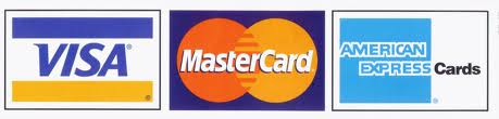 Visa. Master Card, American Express accepted
